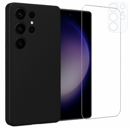 Etui do Samsung S24 Ultra czarne + Szkło na ekran + szkło na aparat