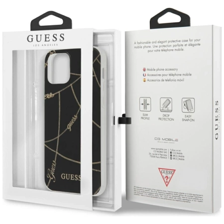 Guess GUHCP12SPCUCHBK iPhone 12 mini czarny/black hardcase Gold Chain Collection