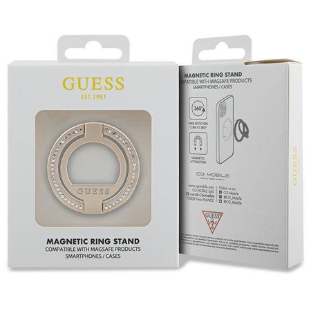 Guess MagSafe Ring stand GUMRSALDGD złoty/gold Rhinestone