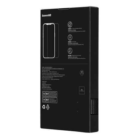 Baseus Set of 2x Tempered Glass for iPhone 14 Pro Max Full Screen with Speaker Cover 0.3mm + Mounting Frame