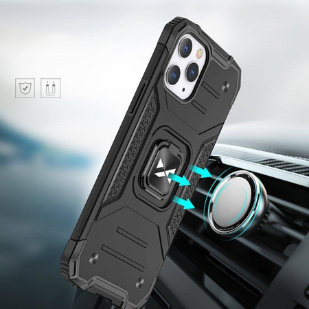 Wozinsky Ring Armor etui iPhone 14 Pro pancerny pokrowiec uchwyt magnetyczny ring niebieskie