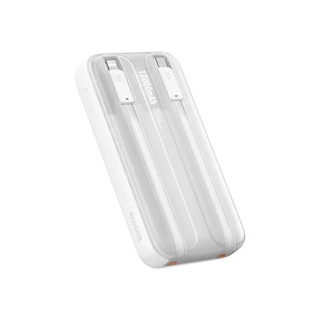 Powerbank Baseus Comet Series z wyświetlaczem 10000mAh 22.5W - biały + kabel USB-A - USB-C 0.3m - biały