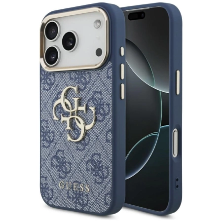 Guess 4G Big 4G Classic Logo Case for iPhone 17 Pro - Blue and Gold