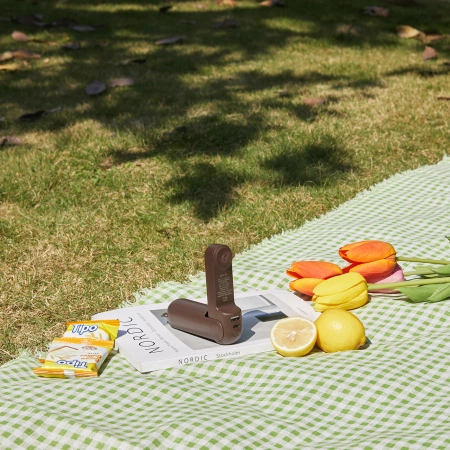 Jisulife Handheld Fan Life8 Plus Portable USB Fan with Power Bank and Flashlight - Brown