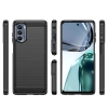 Carbon Case für Motorola Moto G62 5G flexible Silikon-Carbon-Hülle schwarz