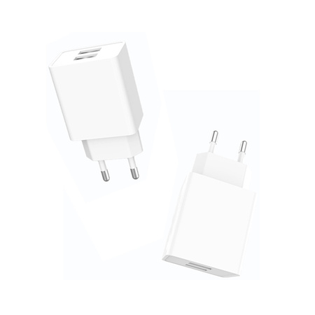 ŁADOWARKA SIECIOWA 2.1A 10W  BIAŁA DENMEN 2100mA 2xUSB DC02 SINGLE
