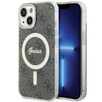 Etui Guess IML 4G MagSafe na iPhone 15 - brązowe
