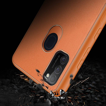 Dux Ducis Yolo eleganckie etui pokrowiec ze skóry ekologicznej Samsung Galaxy M30s pomarańczowy