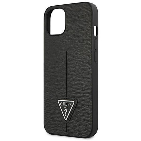 Oryginalne Etui IPHONE 14 PLUS Guess Hardcase Saffianotriangle Logo (GUHCP14MPSATLK) czarne