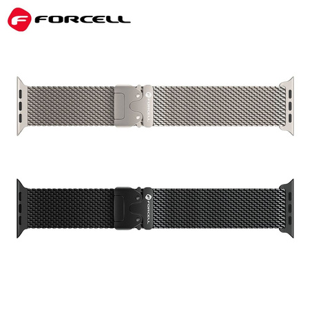 Pasek do Apple Watch Forcell F-Design FA11 zatrzask stal 38 / 40 / 41 mm srebrny