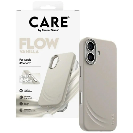 Etui CARE by PanzerGlass FLOW MagSafe na iPhone 17 - beżowy