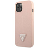 Oryginalne Etui IPHONE 14 PLUS Guess Hardcase Saffianotriangle Logo (GUHCP14MPSATLP) różowe
