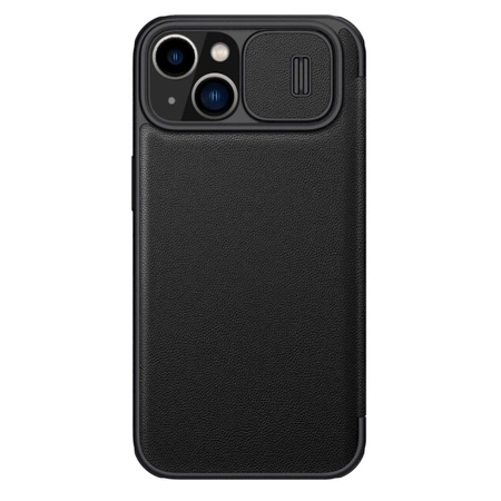 Nillkin Qin Leder Pro Hülle iPhone 14 Plus Kamerahülle Holsterhülle Klapphülle Schwarz