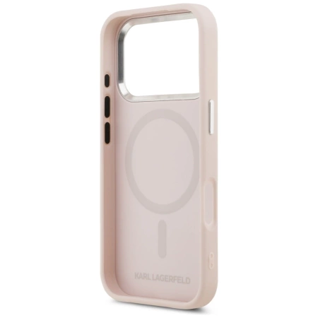 Etui Karl Lagerfeld Initial & Metal Logo MagSafe do iPhone 17 Pro Max - różowe