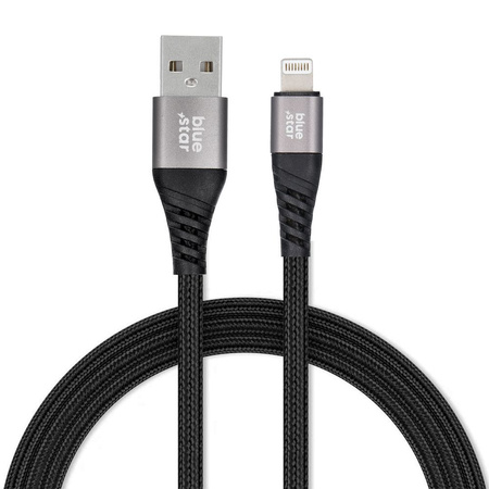 Kabel Blue Star z oplotem ze złączem USB A do Lightning 2,4A