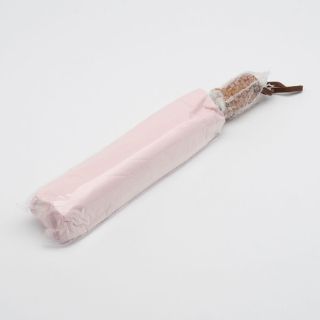 Automatyczny składany parasol z drewnianą rączką 10-ramienny XXL 115 cm różowy