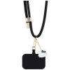Hello Kitty Patch &amp; Kitty Head Charm Universal Phone Lanyard - Black