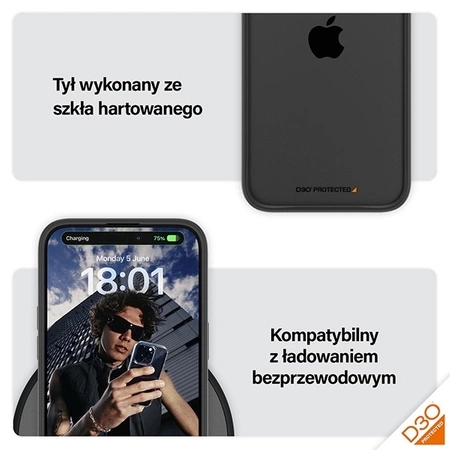 PanzerGlass ClearCase Hülle für iPhone 15 Pro Max mit Militärzertifizierung – Transparent und Schwarz