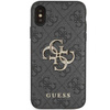 Original Handyhülle IPHONE X / XS Guess Hardcase 4G Big Metal Logo (GUHCPX4GMGGR) grau