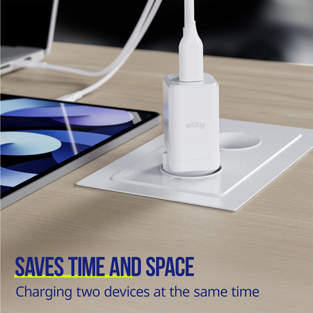 Allity ładowarka sieciowa GaN PD QC ATC-01-45WAC 1x USB-C 1x USB-A 45W biała