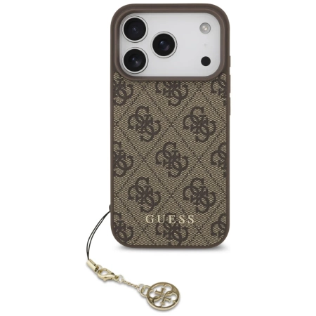 Etui Guess 4G Charms Collection MagSafe na iPhone 17 Pro - brązowe