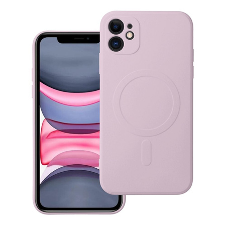 Futerał Silicone Mag Cover kompatybilny z MagSafe do IPHONE 11 różowy
