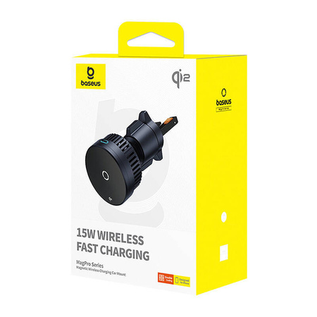 Magnetyczny Uchwyt Samochodowy z Ładowaniem Indukcyjnym 15W Baseus MagPro Qi2.0 czarna