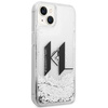 Oryginalne Etui IPHONE 14 Karl Lagerfeld Hardcase Liquid Glitter Big KL srebrne