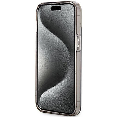 Guess IML Flowers Wreath MagSafe case for iPhone 15 / 14 / 13 - black