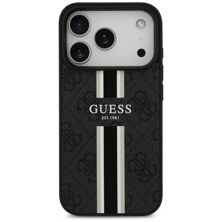 GUESS futerał do IPHONE 17 Pro kompatybilny z MagSafe GUHMP17LP4RPSK (4G Printed Stripes) czarny