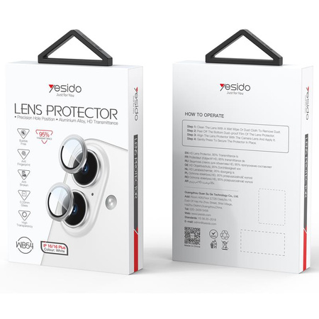 Yesido Lens Protector WB54 iPhone 16 / 16 Plus, BLACK / CZARNY