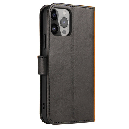 Magnet Case elegant bookcase type case with kickstand for iPhone 13 black