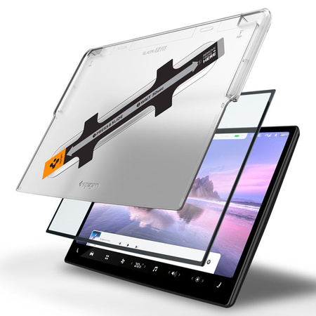 GEHÄRTETES GLAS Spigen GLASS FC "EZ FIT" TESLA MODELL X 2022 / MODELL S 2021 SCHWARZ