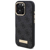 Original Handyhülle IPHONE 16 PRO MAX Guess Hardcase 4G Logo Plate MagSafe (GUHMP16XU4GPRK) schwarz