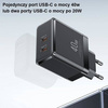 USAMS Ład. siec. 2xUSB-C T54 40W (only head) PD Fast Charging biały/white CC172TC02 (US-CC172)