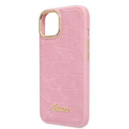 Guess Croco Collection - Etui iPhone 14 Plus (różowy)