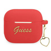 Original Handyhülle APPLE AIRPODS 3 Guess Silicone Charm Heart Collection (GUA3LSCHSR) rot