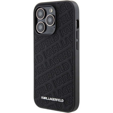 Karl Lagerfeld Quilted K Pattern Hülle für iPhone 15 Pro – Schwarz