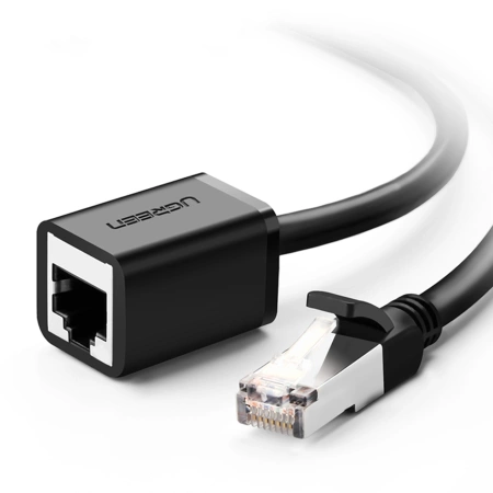 Ugreen przedłużacz kabel internetowy Ethernet RJ45 Cat 6 FTP 1000 Mbps 0,5 m czarny (NW112 11278)