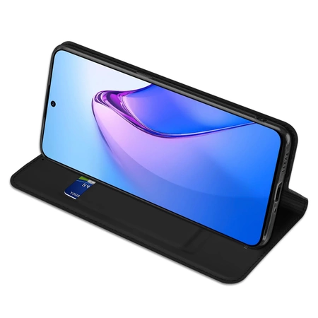 Dux Ducis Skin Pro Hülle für Oppo Reno 8 Pro Flip Cover Card Wallet Stand schwarz