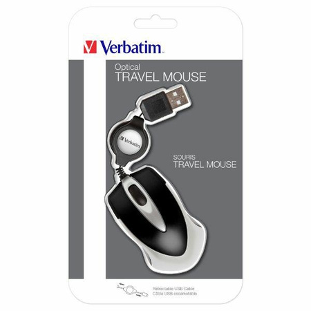 Verbatim Mysz optyczna Go Mini USB-A 1000 dpi czarny/black 49020