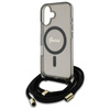 Original Handyhülle IPHONE 16 Guess Hardcase Crossbody Cord Script MagSafe (GUHMP16SHCTSGNSK) schwarz