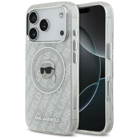 Karl Lagerfeld IML Karl Head Logo MagSafe Case für iPhone 17 Pro - Grau
