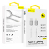 Blavec Kabel Raptor pleciony - Typ C na Lightning - PD 20W 2,4A 0,25 metra (CRA-CL24WS025) biało-srebrny