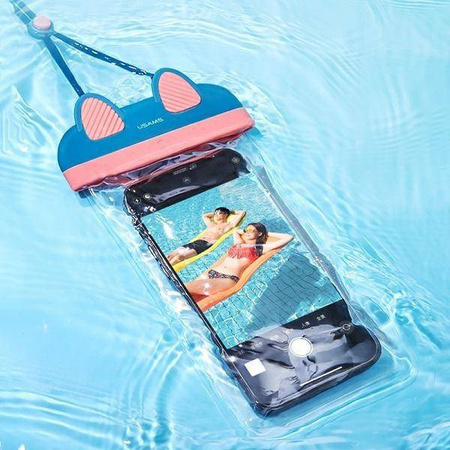 Etui 7" USAMS Waterproof Case (YD010) niebiesko-różowe