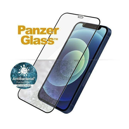 Szkło Hartowane 5D IPHONE 12 MINI PanzerGlass E2E Super+ Case Friendly AntiBacterial MicroFracture czarne