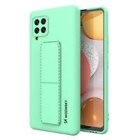 Wozinsky Kickstand Case elastyczne silikonowe etui z podstawką Samsung Galaxy A42 5G miętowy