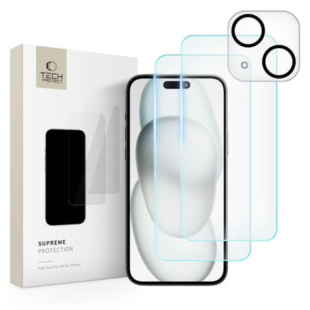 Gehärtetes Glas APPLE IPHONE 15 Tech-Protect Supreme Set Clear