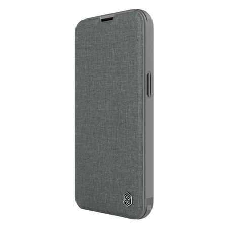 Nillkin Qin Cloth Pro Case etui do iPhone 14 Plus osłona na aparat kabura pokrowiec obudowa z klapką szary