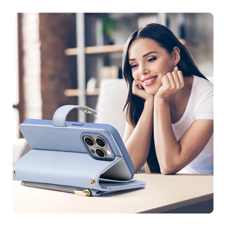 Dux Ducis Lawa Lederhülle für iPhone 15 Pro - Blau